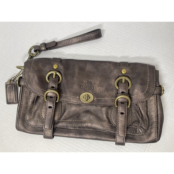 Coach Legacy Garcia Oversized Clutch 12707 Bronze Leather Brass Hardware - Picture 1 of 9